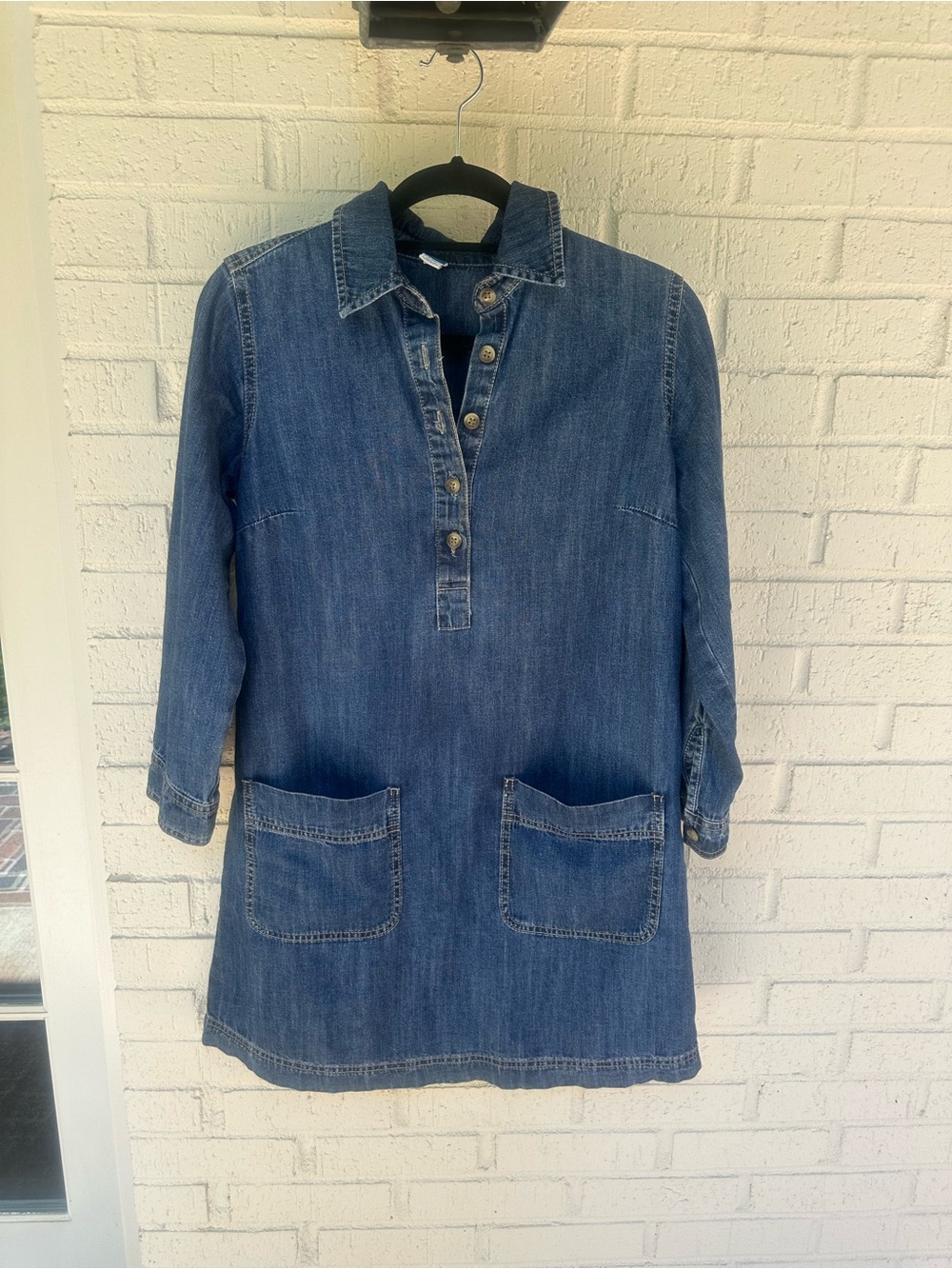 Old Navy Dark Blue Denim Pop Over Shirt Dress